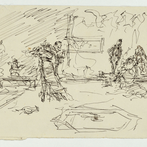 image for: Marià Fortuny - Estudi per al quadre «El jardí dels poetes» - Cap a 1871