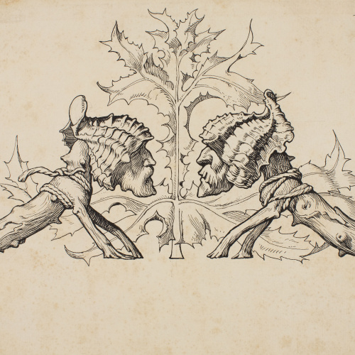 image for: Apel·les Mestres - Composició quimèrica amb elements vegetals. Capçalera de pàgina per al poema «Liliana» d&#039;Apel·les Mestres - 1907