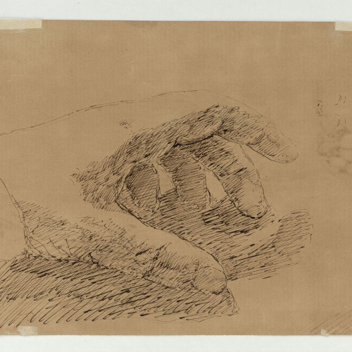 image for: Marià Fortuny - Diversos objectes (anvers) / Estudi acadèmic de mà (revers) - Cap a 1870-1872 [1]