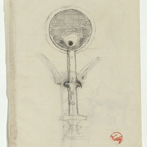 image for: Marià Fortuny - Pom de punyal (anvers) / Pom de punyal i altres esbossos (revers) - Cap a 1867-1872