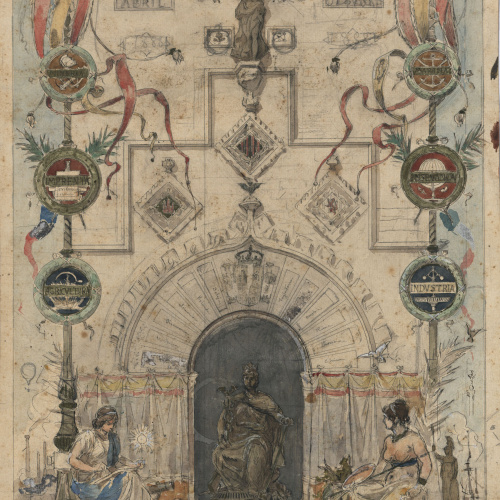 image for: Josep Lluís Pellicer - Projecte per al cartell de l&#039;«Exposición Universal» de Barcelona - 1888