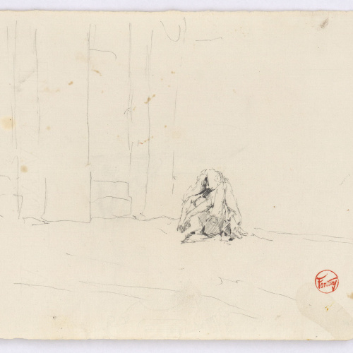 image for: Marià Fortuny - Estudi per al quadre «El tribunal de l&#039;Alhambra» (anvers) / Estudi per al quadre «El tribunal de l&#039;Alhambra» (revers) - Cap a 1871