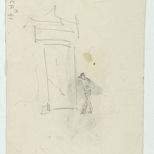 image for: Marià Fortuny - Croquis de marroquins (anvers) / Croquis d&#039;una entrada i figura (revers) - Cap a 1860-1862 [1]