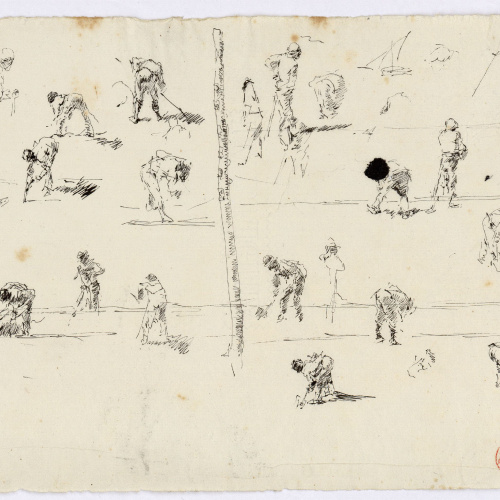 image for: Marià Fortuny - Esbós d&#039;homes llaurant - Cap a 1874