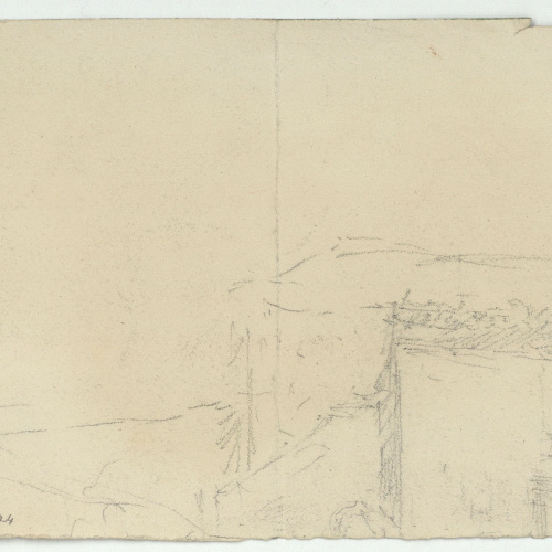 image for: Marià Fortuny - Esbós de persones i animals (anvers) / Construcció inconcreta (revers) - Cap a 1867-1872 [1]