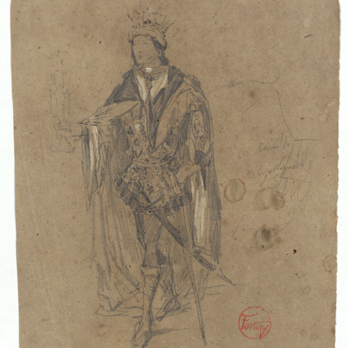 image for: Marià Fortuny - Còpia d&#039;un rei o sant medieval - Cap a 1867-1872