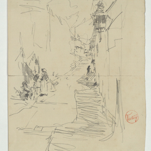 image for: Marià Fortuny - Carrer amb figures - Cap a 1870-1872