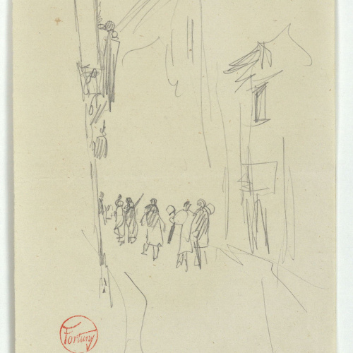 image for: Marià Fortuny - Carrer amb figures - Cap a 1867-1872