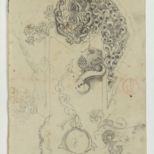 image for: Marià Fortuny - Calc de la guarnició d&#039;una espasa d&#039;estil musulmà - Cap a 1870-1872