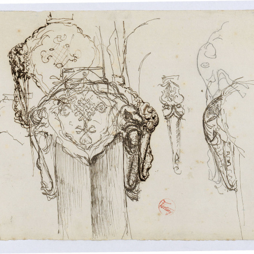 image for: Marià Fortuny - Estudi de la guarnició d&#039;una espasa d&#039;estil musulmà - Cap 1867-1872