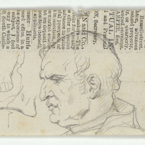 image for: Marià Fortuny - Peus, cap masculí i grifó - Cap a 1867-1872