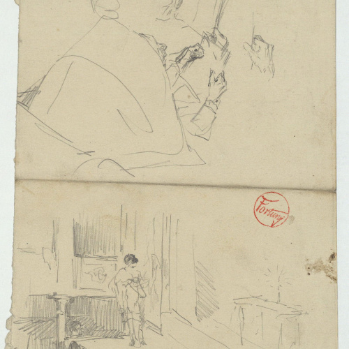 image for: Marià Fortuny - Coverol i escenari teatral - Cap a 1863-1865