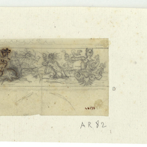 image for: Marià Fortuny - Calc de motiu ornamental d&#039;estil renaixentista - Cap a 1863-1872