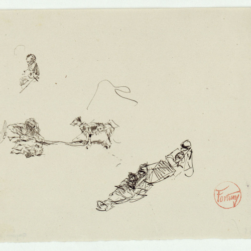 image for: Marià Fortuny - Estudi per al quadre «Marroquins» - Cap a 1871-1872