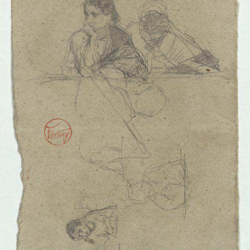 image for: Marià Fortuny - Figures en una llotja - Cap a 1863-1867