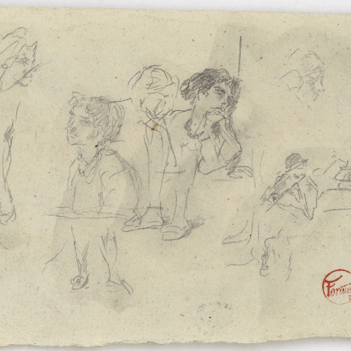 image for: Marià Fortuny - Bustos de figura i cames - Cap a 1863-1865