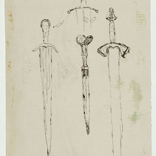 image for: Marià Fortuny - Apunt d&#039;espases i un punyal (anvers) / Guardamà d&#039;espasa (revers) - Cap a 1870-1872