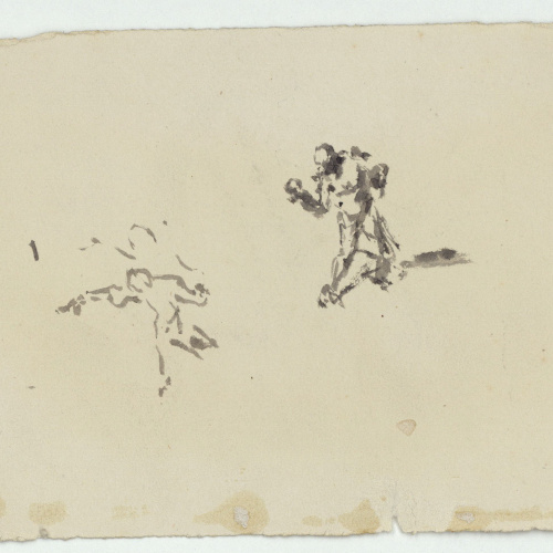 image for: Marià Fortuny - Carrer amb figures (anvers) / Croquis de figures (revers) - Cap a 1870-1872 [1]