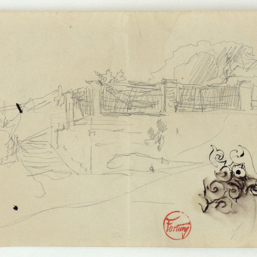 image for: Marià Fortuny - Esbós de terrassa i arabesc - Cap a 1870-1872