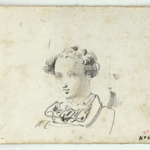 image for: Marià Fortuny - Bust de jove i perfil masculí - Cap a 1856-1858