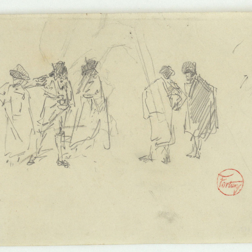 image for: Marià Fortuny - Figures amb capes i bicorns - Cap a 1867-1872