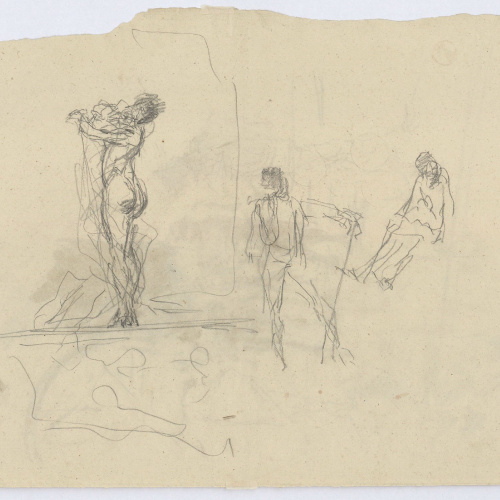 image for: Marià Fortuny - Estudi per al gravat «Ronda nocturna» (anvers) / Estudi per al quadre «L&#039;elecció de la model» (revers) - Cap a 1863-1865 [1]