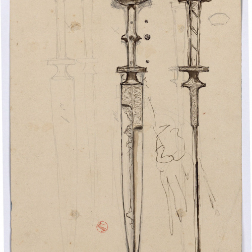 image for: Marià Fortuny - Espases d&#039;estil musulmà (anvers) / Espases d&#039;estil musulmà (revers) - Cap a 1867-1872