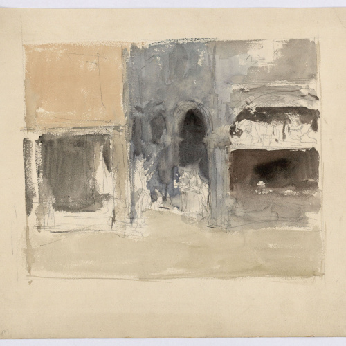 image for: Marià Fortuny - Interior d&#039;església [?] - Cap a 1863-1872