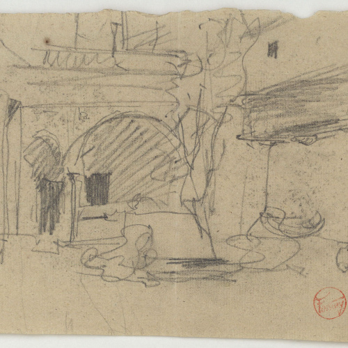 image for: Marià Fortuny - Esbós del pati d&#039;una casa a Granada - Cap a 1868-1872