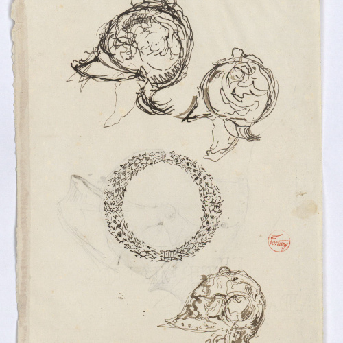 image for: Marià Fortuny - Cascs d&#039;estil renaixentista (anvers) / Casc medieval (revers) - Cap a 1867-1872