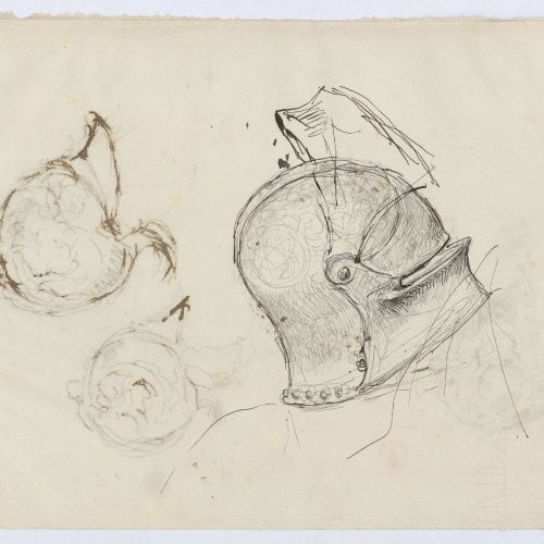 image for: Marià Fortuny - Cascs d&#039;estil renaixentista (anvers) / Casc medieval (revers) - Cap a 1867-1872 [1]
