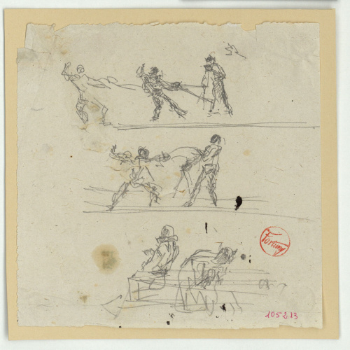 image for: Marià Fortuny - Estudi per al quadre «Passatemps de gentilhomes» - Cap a 1870