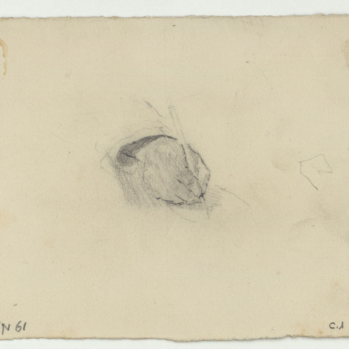 image for: Marià Fortuny - Estudi per al quadre «La matança dels Abenserraigs» (anvers) / Mà amb ploma (revers) - Cap a 1870 [1]