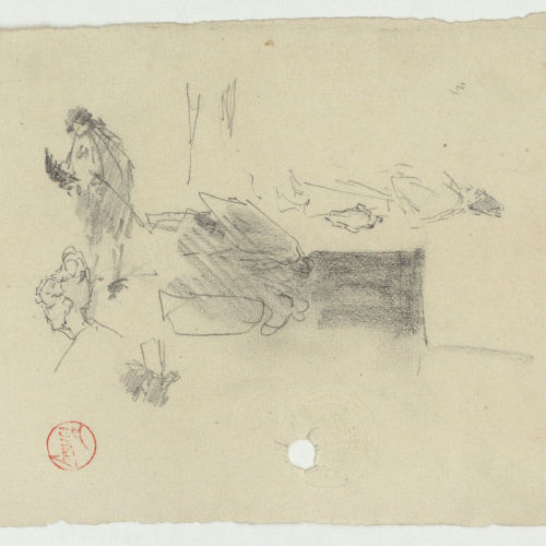 image for: Marià Fortuny - Esbós de figures masculines del segle XVIII - Cap a 1867-1872