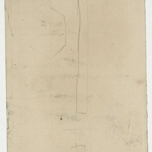 image for: Marià Fortuny - Detall d&#039;una entrada (anvers) / Croquis inconcret (revers) - Cap a 1867-1870 [1]