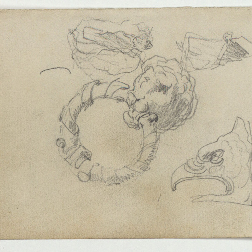 image for: Marià Fortuny - Porxades i gelosies (anvers) / Picaportes (revers) - Cap a 1870-1872 [1]