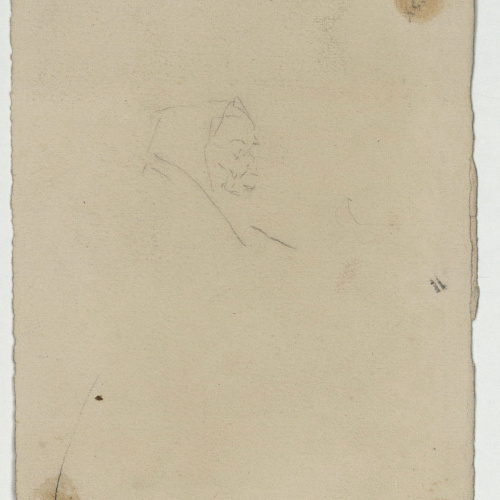 image for: Marià Fortuny - Escala amb balustrada (anvers) / Cap de dona vella (revers) - Cap a 1867-1872 [1]
