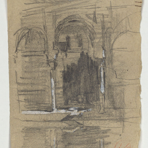 image for: Marià Fortuny - Porxada d&#039;estil musulmà i aljub - Cap a 1860-1862