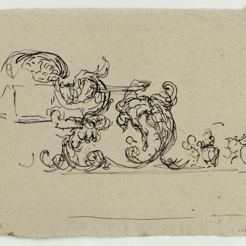 image for: Marià Fortuny - Esbós d&#039;ornamentació - Cap a 1863-1866