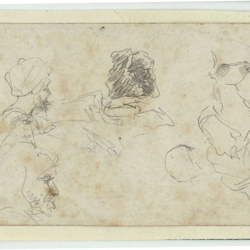 image for: Marià Fortuny - Caps de marroquins i cavall - Cap a 1860-1862