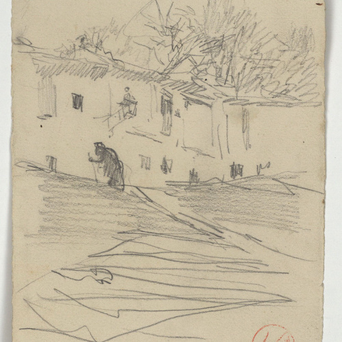 image for: Marià Fortuny - Pujada del Chapiz (Granada) (anvers) / Dues imatges de Felip II (revers) - Cap a 1870-1872