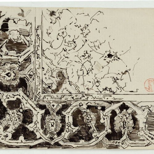 image for: Marià Fortuny - Detall de tapís d&#039;estil musulmà - Cap a 1870-1872