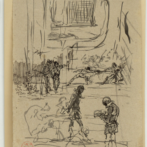 image for: Marià Fortuny - Estudi per al quadre «Passatemps de gentilhomes» - Cap a 1870