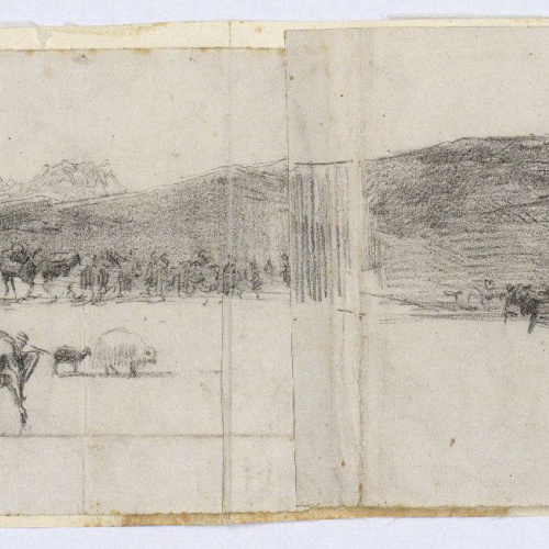 image for: Marià Fortuny - Paisatge marroquí amb l&#039;exèrcit espanyol - Cap a 1860