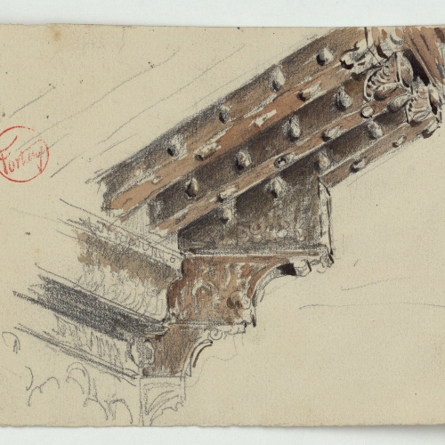 image for: Marià Fortuny - Fris, capitell i bigues del pati dels Arrayanes de l&#039;Alhambra - Cap a 1870-1872