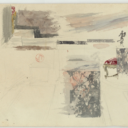 image for: Marià Fortuny - Croquis de l&#039;interior d&#039;un saló - Cap a 1867-1874