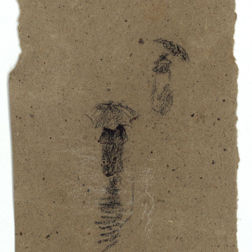 image for: Marià Fortuny - Croquis de figures amb paraigües - Cap a 1867-1868