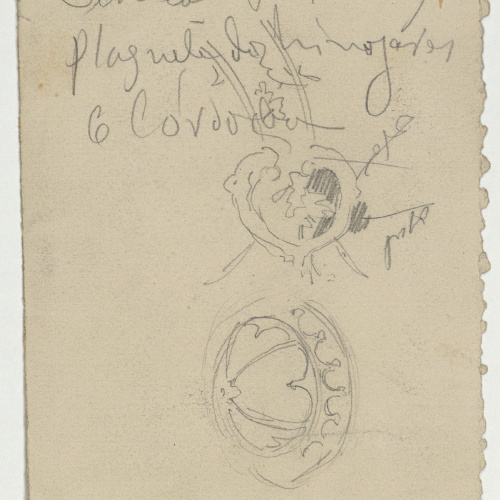 image for: Marià Fortuny - Suport d&#039;una llàntia votiva (anvers) / Elements ornamentals (revers) - Cap a 1868-1872 [1]