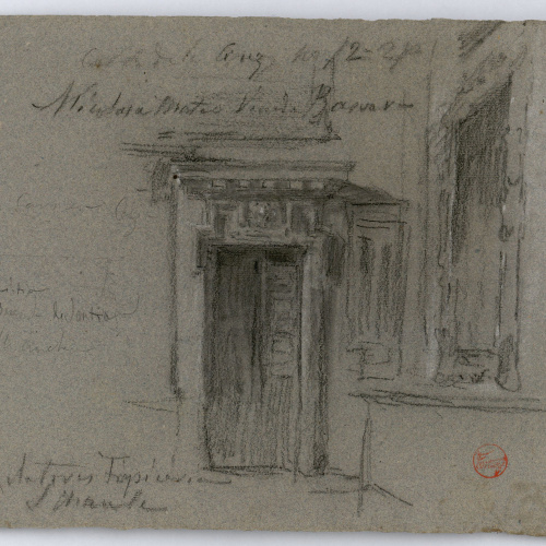 image for: Marià Fortuny - Esbós de porta i finestra - Cap a 1867-1872