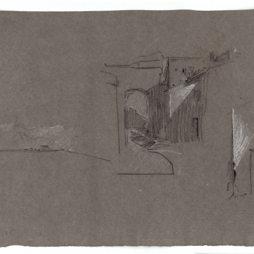 image for: Marià Fortuny - Carrer marroquí (anvers) / Esbós de paisatge (revers) - Cap a 1860-1862